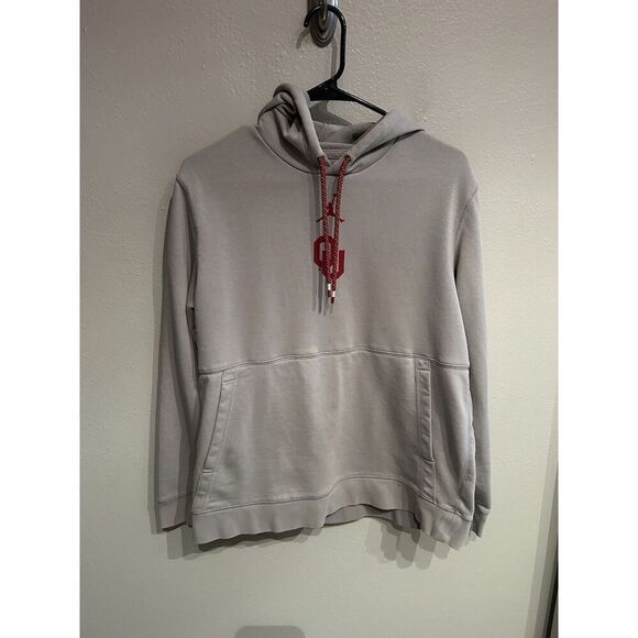 Jordan Oklahoma Sooners Lightweight Hoodie Pullover Mens Medium Gray - Picture 1 of 11